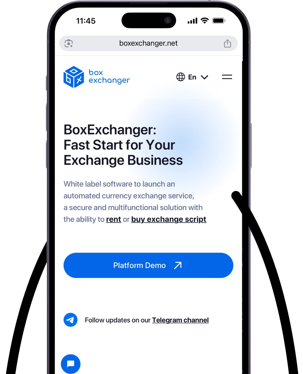 Box exchanger platform